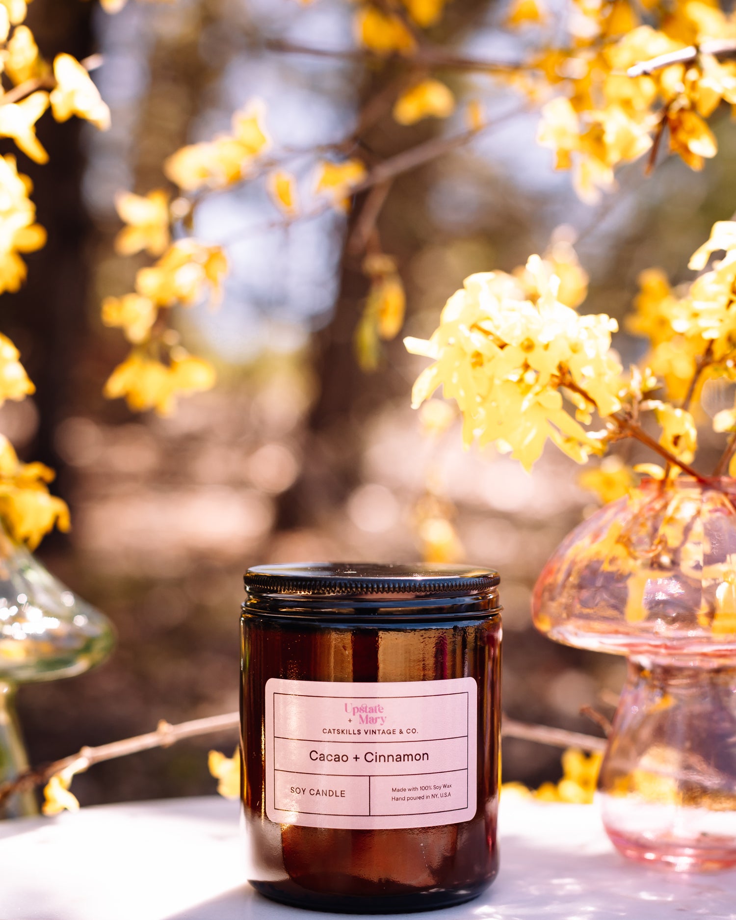 Soy candle_Cacao and cinnamon_vanilla in nature_luxury candle